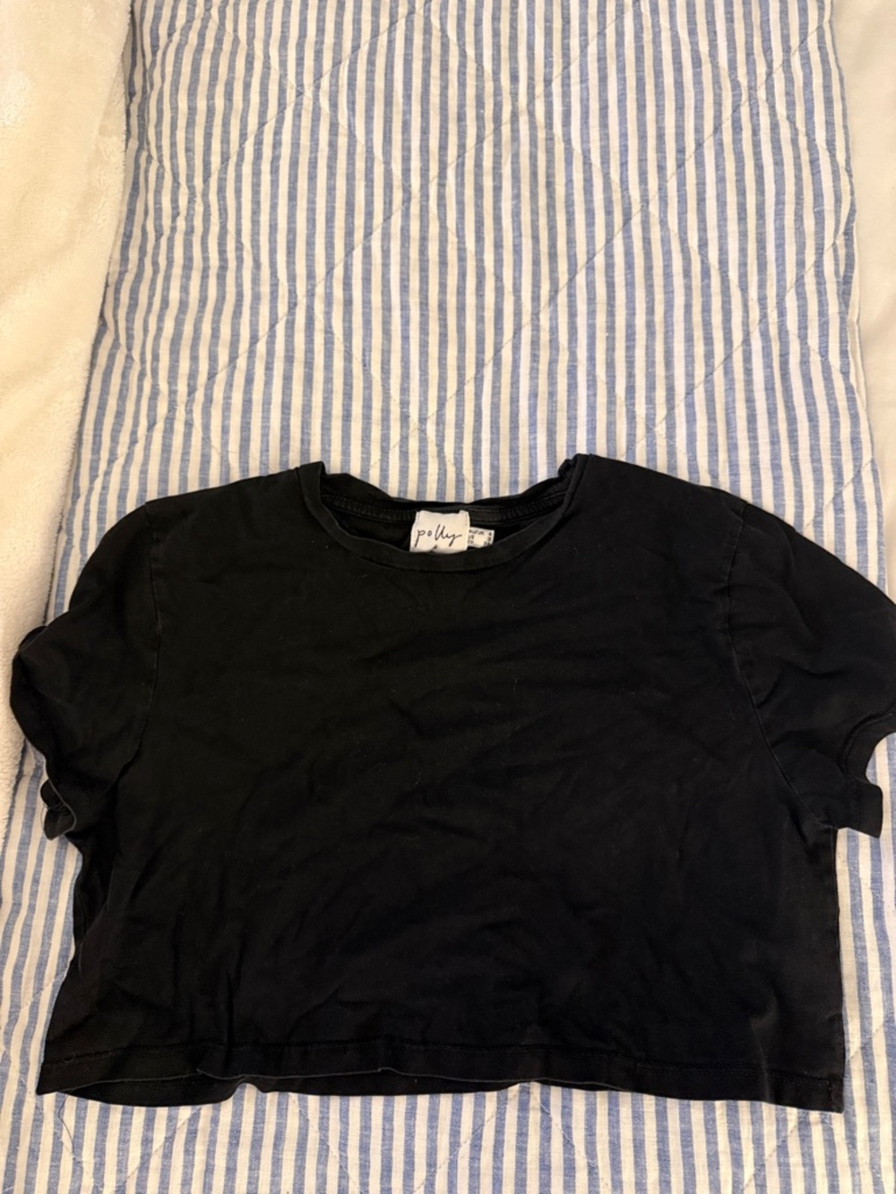 Princess Polly Black Cropped Tee